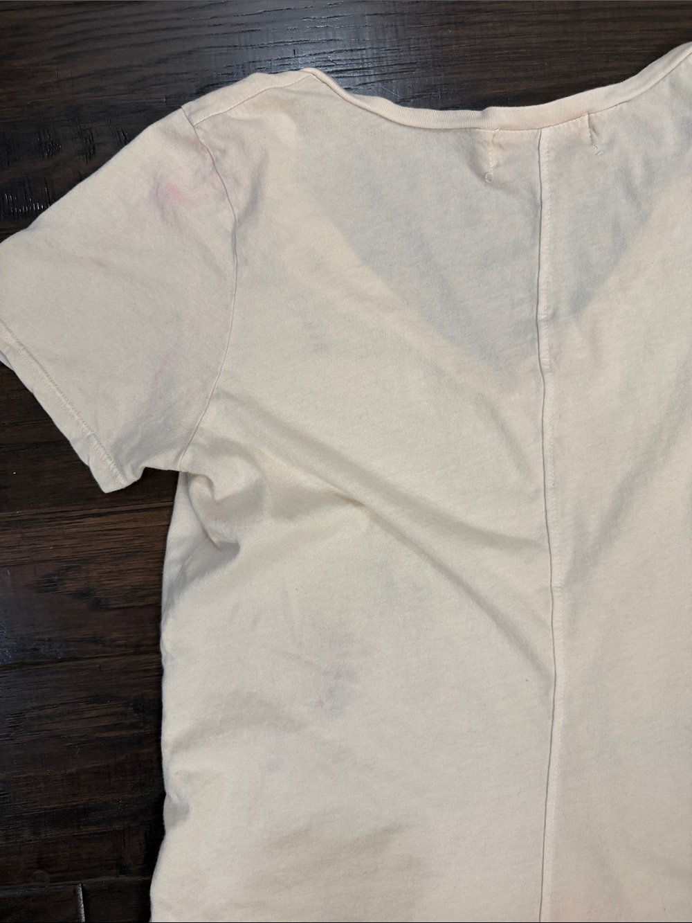 Wildfox V-Neck Peach/Cream Tee with Orange Butterfly Print - Picture 12 of 13